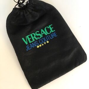 Versace Jeans Couture black drawstring dust bag 6”x9”